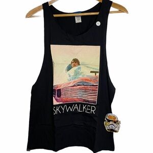 Star Wars Luke Skywalker Landspeeder Tank Top Retro Faded Large L